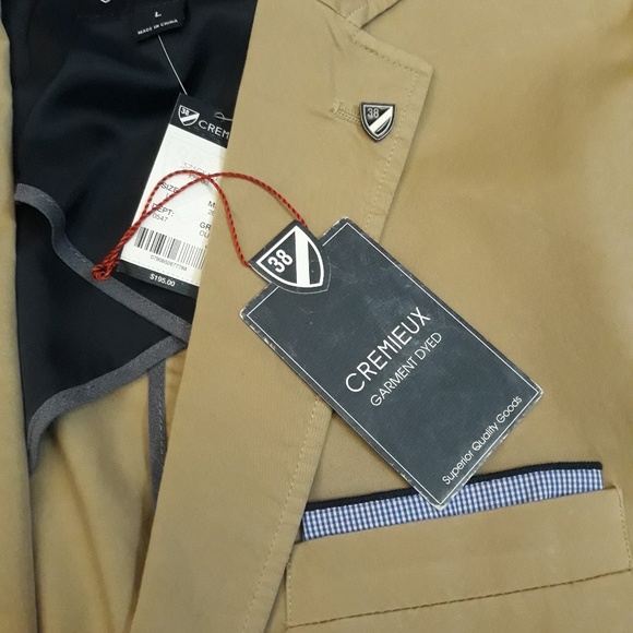 Cremieux Tan Cargo Sport Coat Cotton Jacket Mens L